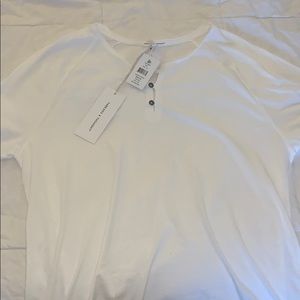 NWTMens white performance henley threads 4 thought